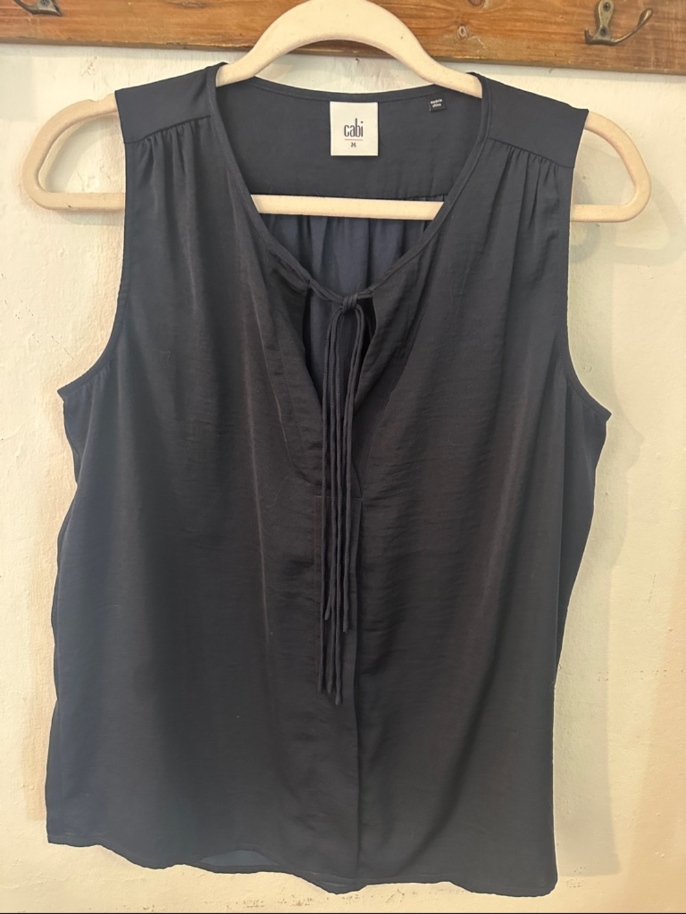 CAbi Navy Sleeveless Tie-Front Camisole